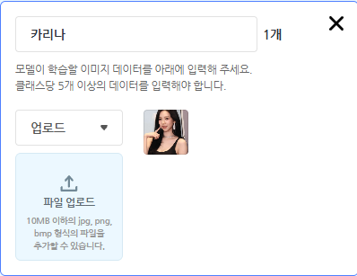 카리나 칸에 사진 1개가 들어간 화면